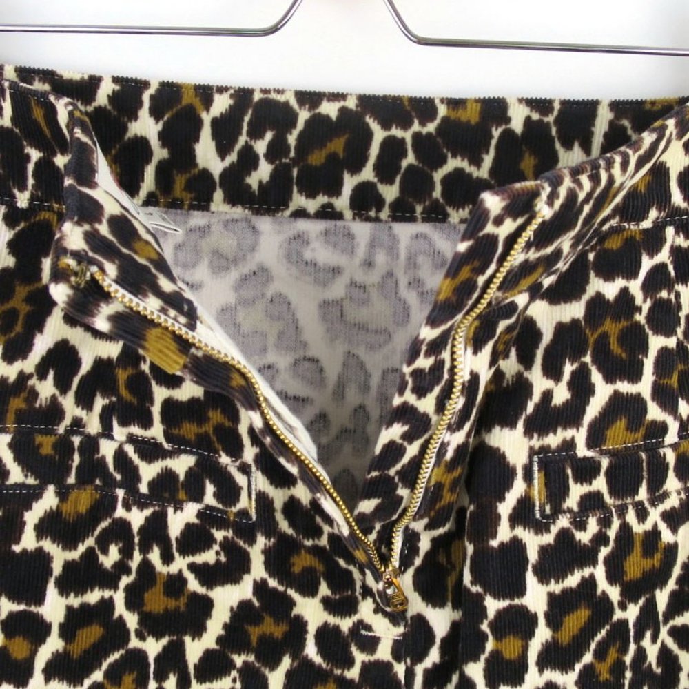 J.Crew Leopard Print Corduroy Buckle Mini Skirt - Picture 9 of 12